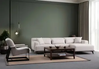 Kënd-sofë Atelier del Sofa, Jaguar Corner L2-Chl, e bardhë