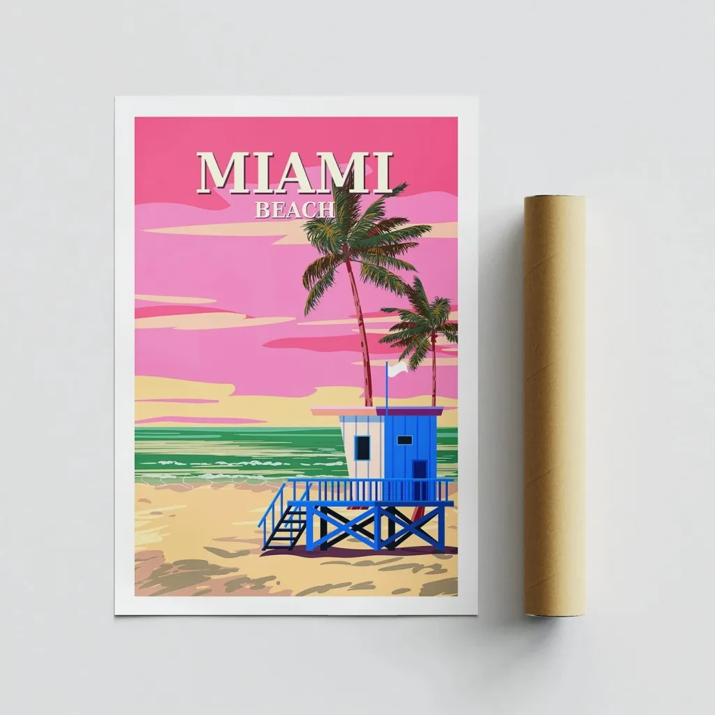 Poster A3, Miami - 2016, shumëngjyrësh - 3