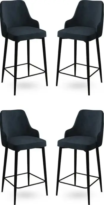 Set karrigesh për bar (4 copë), Hanah Home, Enox - antracit, e zezë