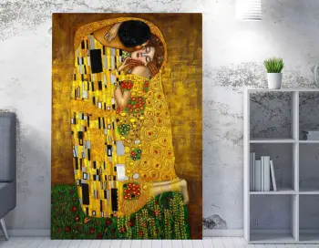 Pikturë dekorative në kanavacë, Wallity WY94, Gustav Klimt, Puthja, shumëngjyrëshe, 70x100cm