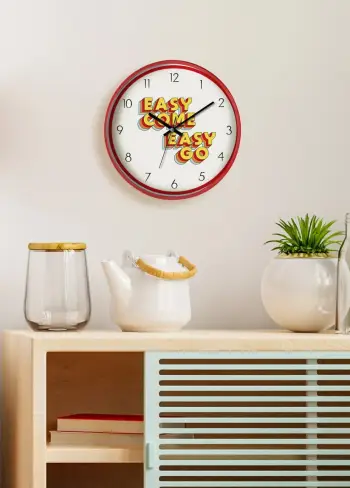 Orë muri Aberto Design, e kuqe, e bardhë, e verdhë, DVS136, 30cm