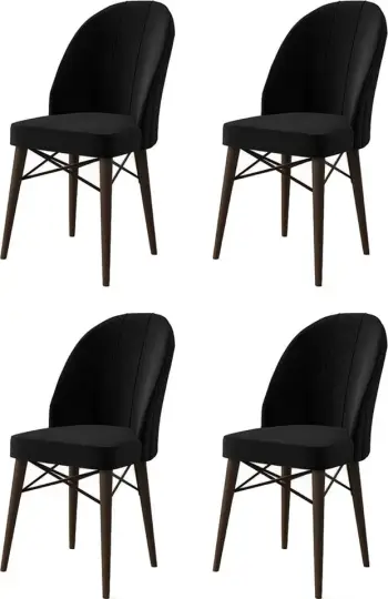 Set karrigesh (4 copë), Hanah Home, Ritim, e zezë, kafe