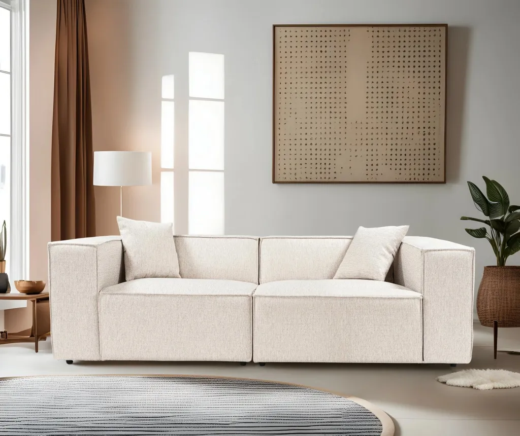 Divan dy ulëshe Atelier del Sofa, Lora, ngjyrë kafe e çelët - 1
