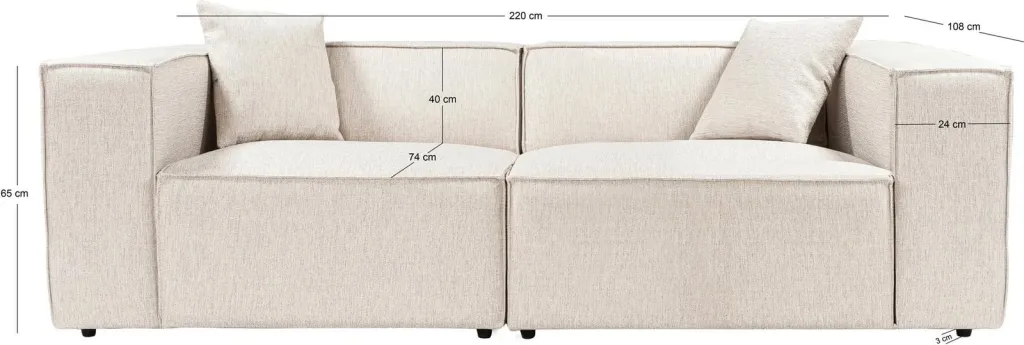 Divan dy ulëshe Atelier del Sofa, Lora, ngjyrë kafe e çelët - 10
