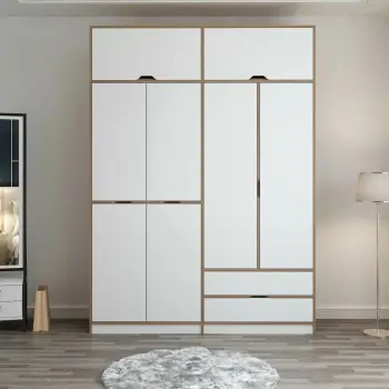 Dollap Hanah Home Elina, bardhë-dore, 185x253x52cm
