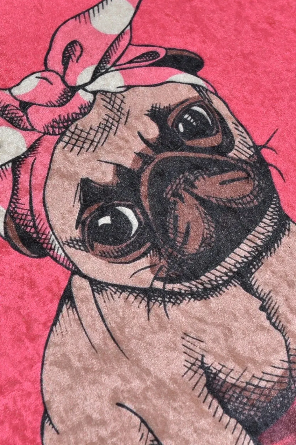 Set tapetash për banjo (2 copë), Mijölnir, ngjyrë rozë me qen Pug - 4