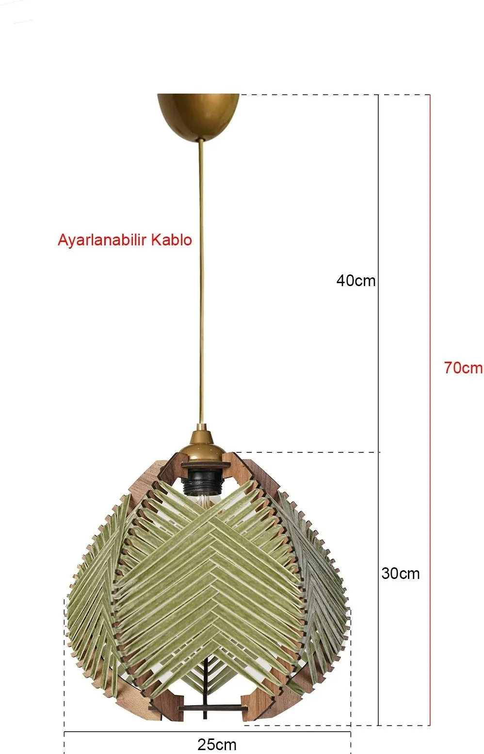 Llambë tavani Opviq, YL225, ngjyrë jeshile e çelët - 3
