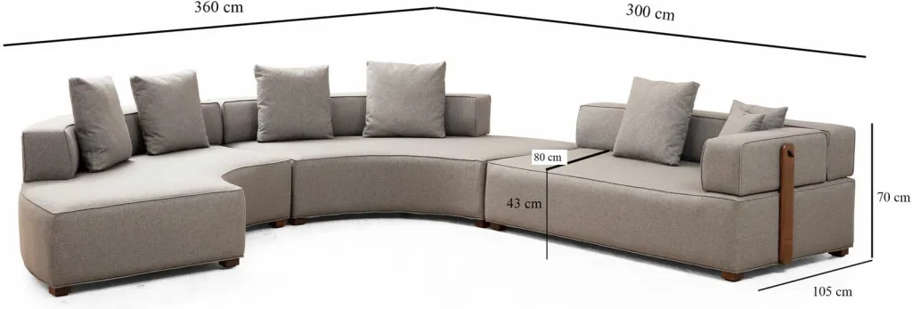 Këndare Atelier del Sofa Gondol-4, gri, 3 pjesë - 13