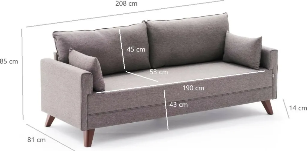 Divan treshe Atelier del Sofa, Bella, ngjyrë kafe - 8