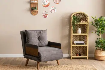 Krevat-karrige një vendës, Atelier del Sofa, Cosmo Single, ngjyrë gri