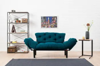 Divan-krevat dy ulëshe, ngjyrë petrol blue, Atelier del Sofa, Nitta