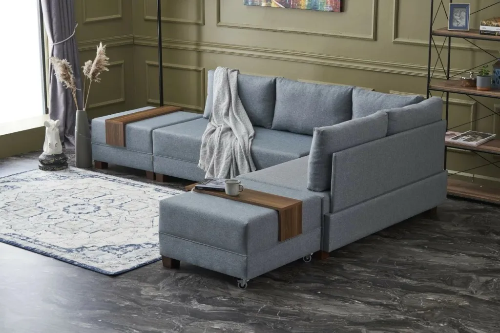 Kënd-sofë krevati Fly, ngjyrë kaltër, Atelier del Sofa - 2