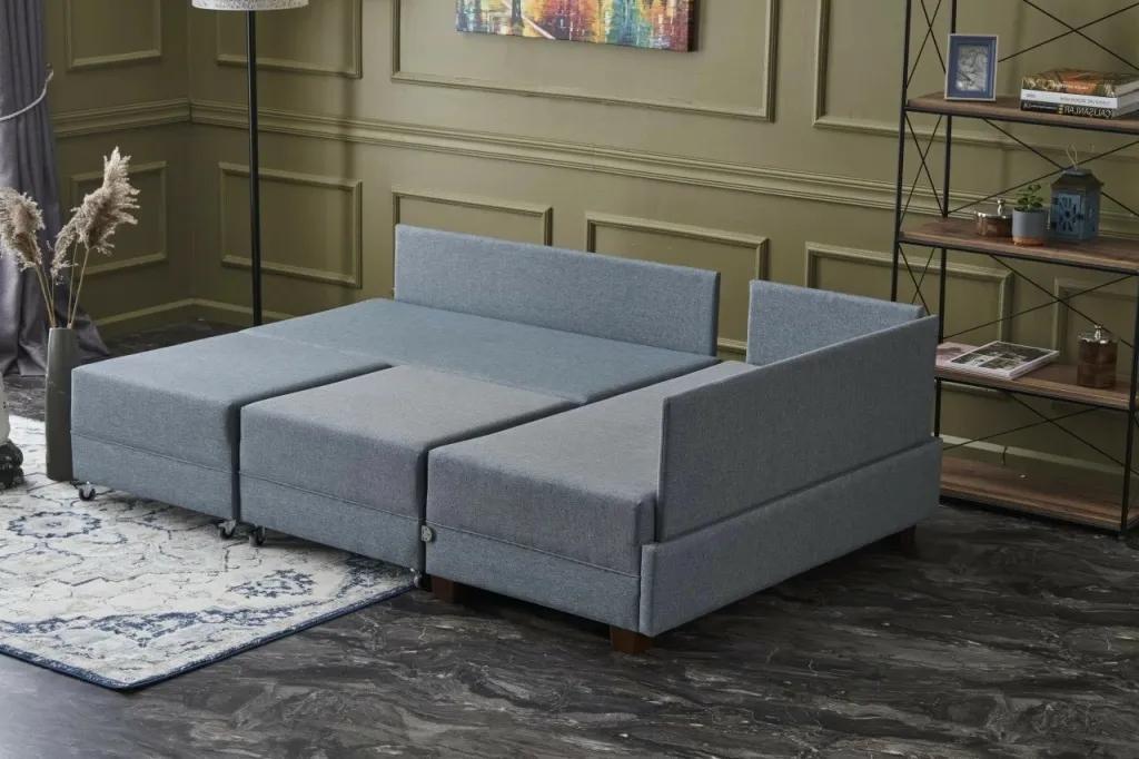Kënd-sofë krevati Fly, ngjyrë kaltër, Atelier del Sofa - 4
