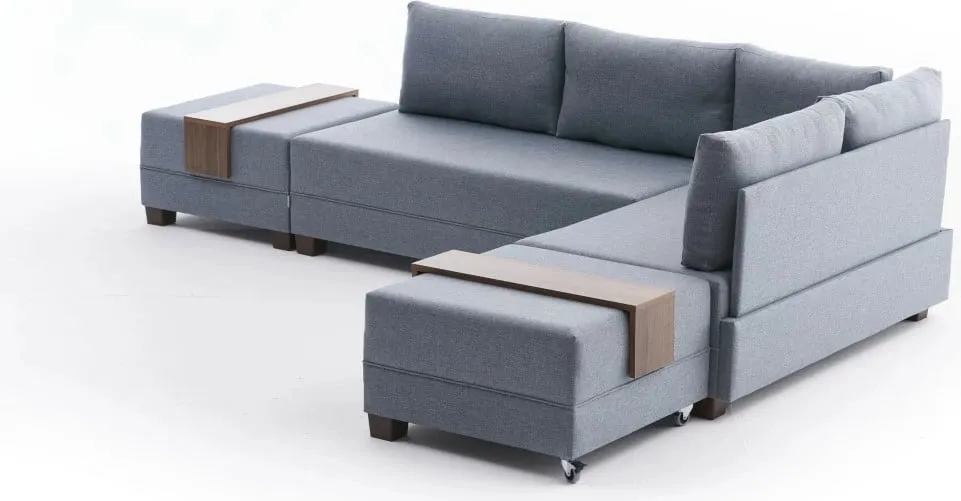 Kënd-sofë krevati Fly, ngjyrë kaltër, Atelier del Sofa - 6