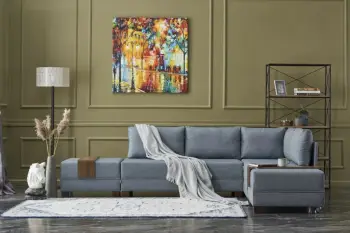 Kënd-sofë krevati Fly, ngjyrë kaltër, Atelier del Sofa