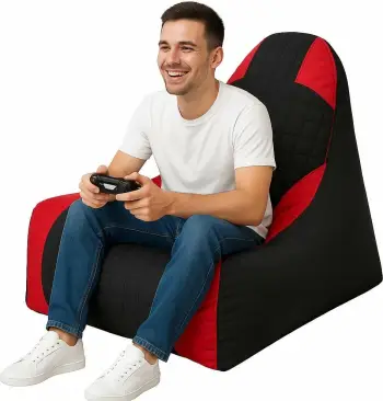 Qese ulëse XXL Gamer, e kuqe/zezë, Atelier del Sofa