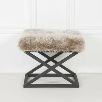 Puf Atelier del Sofa, pelush Capraz, ngjyrë e zezë dhe gri