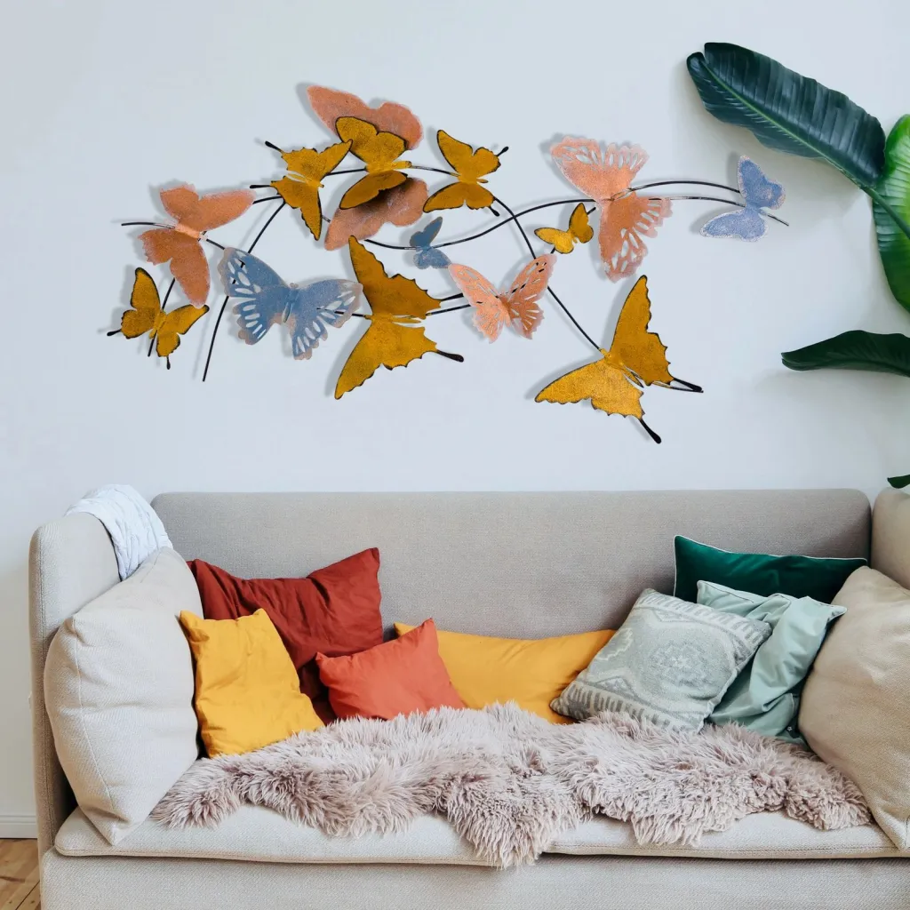 Aksesor dekorativ metalik për mur, flutura, Wallity - 3
