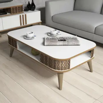 Tavolinë për kafe Hanah Home, Eylül, e bardhë