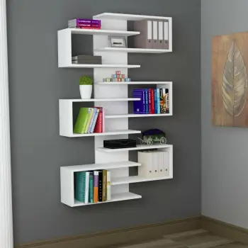 Raft librash Hanah Home, Lotus, ngjyrë e bardhë