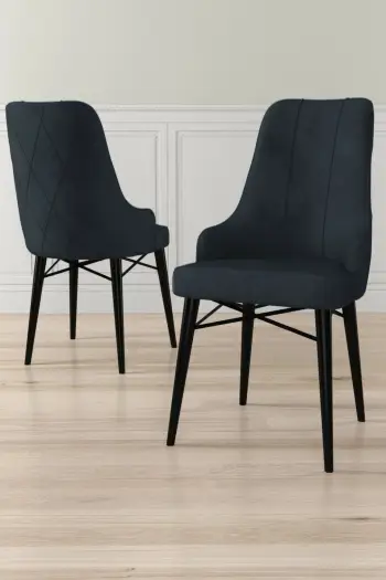 Set karrigesh (6 copë) Hanah Home, Neta, antracit, e zezë