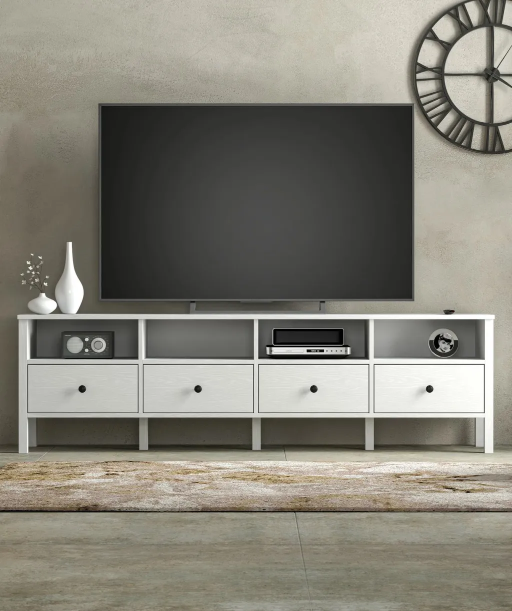 Komodë TV Hanah Home, FRN-20006, ngjyrë druri dhe e bardhë - 1