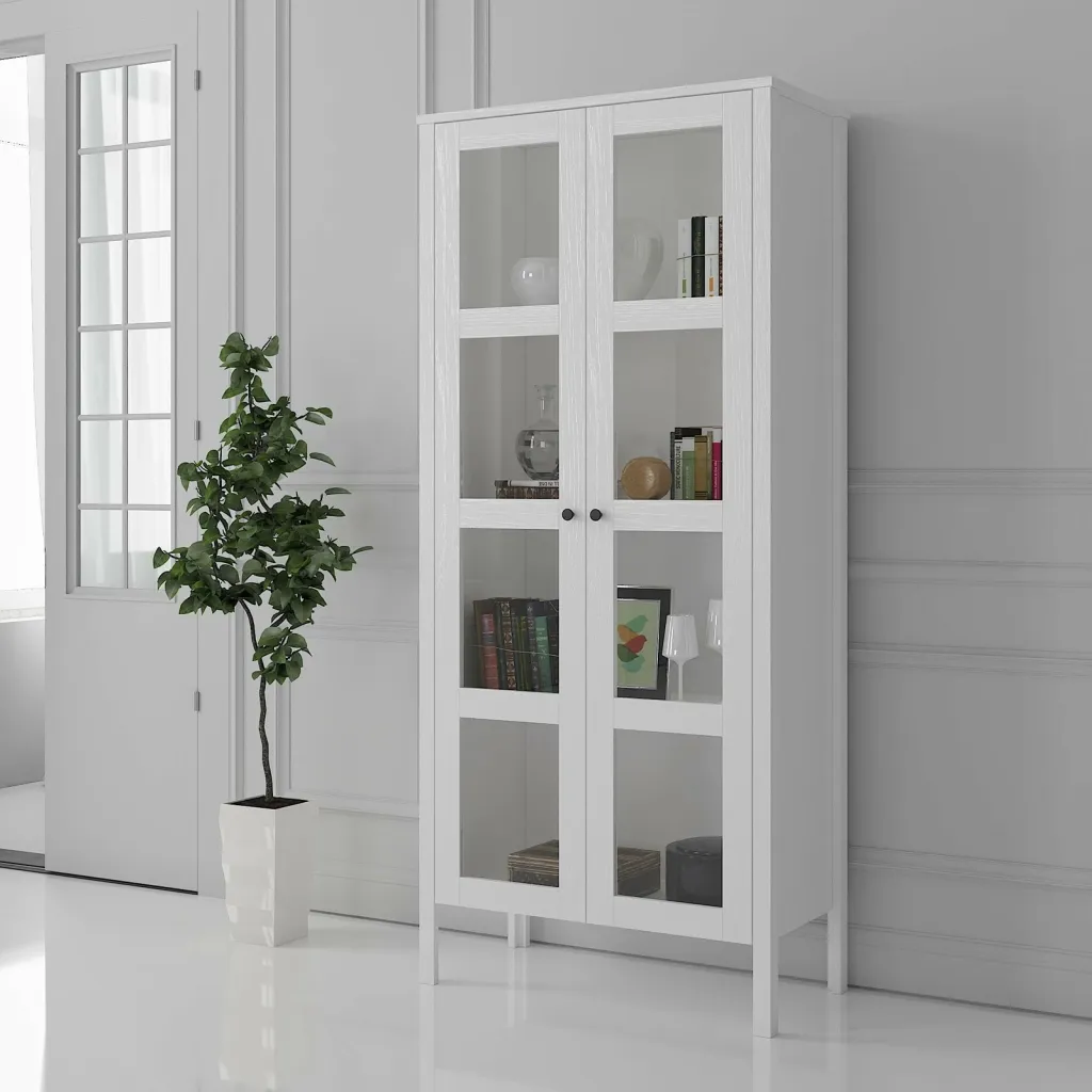Raft librash Hanah Home, FRN-10032, ngjyrë druri dhe e bardhë - 1
