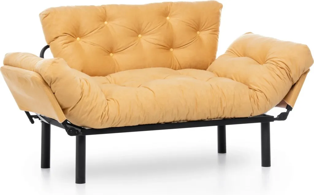 Divan-krevat 2 vende, ngjyrë mustard, Nitta - 4