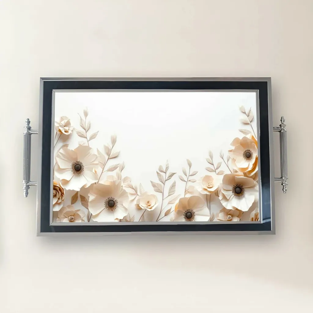 Tabaka xhami me lule, shumëngjyrëshe, Aberto Design, TPG9909 - 2