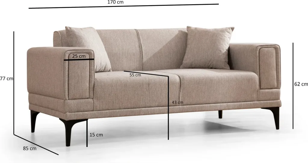 Divan dy ulëshe Atelier del Sofa, Horizon, ngjyrë kafe e çelët - 8