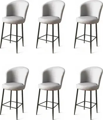 Set karrigesh për bar (6 copë), Hanah Home, Uras, gri, e zezë