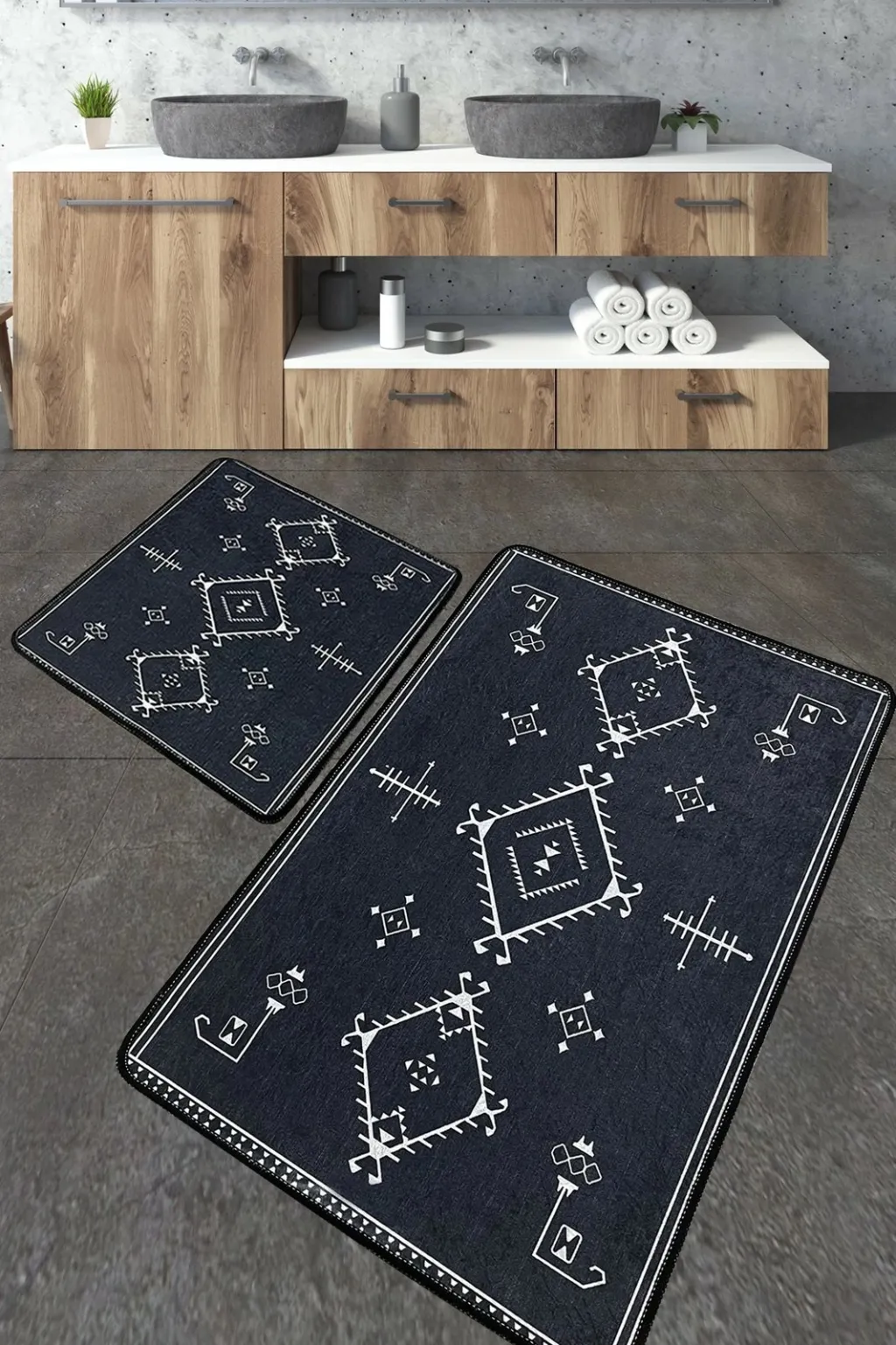 Set tapetash për banjo (2 copë), Mijölnir, ngjyrë gri e errët - 1