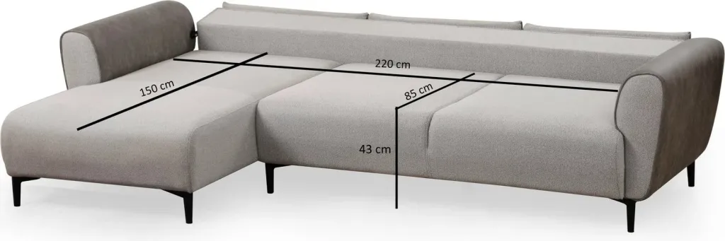 Kënd-sofë krevate Atelier del Sofa, aren majtas, ngjyrë gri - 11