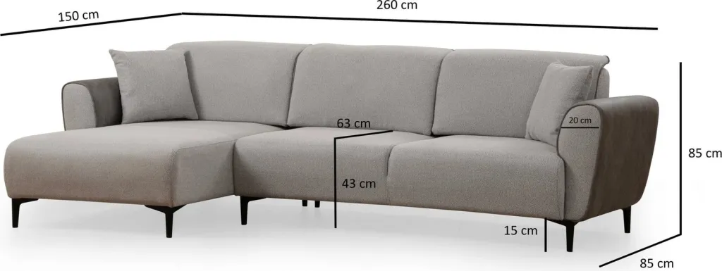 Kënd-sofë krevate Atelier del Sofa, aren majtas, ngjyrë gri - 10
