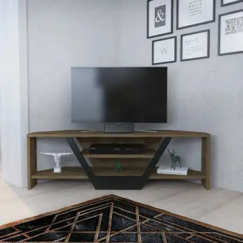 Komodë TV Hanah Home, ngjyrë lisi oud, e zezë