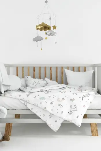 Set mbulesë për batanije për foshnje Ranforce L'essentiel, lule, rozë, mint, kaki