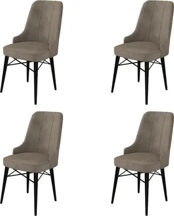 Set karrigesh (4 copë), Hanah Home, Pare, kapuçino, e zezë