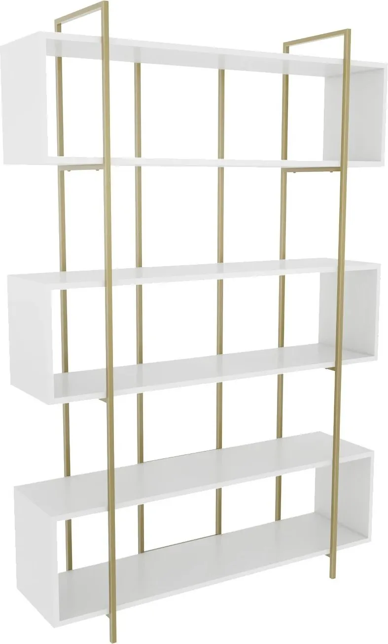 Raft librash Hanah Home, Bruti, i bardhë dhe ari - 4