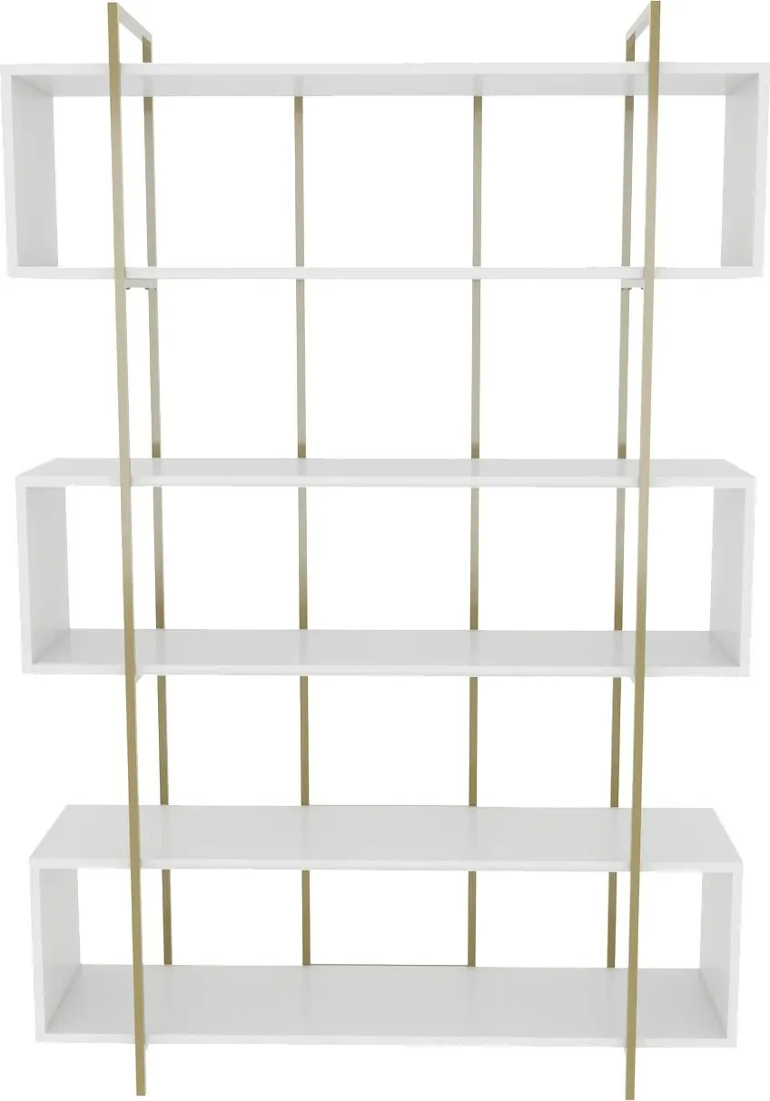 Raft librash Hanah Home, Bruti, i bardhë dhe ari - 5