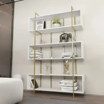 Raft librash Hanah Home, Bruti, i bardhë dhe ari