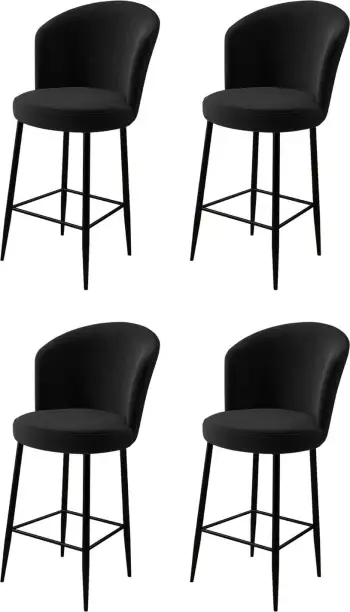 Set karrigesh për bar (4 copë), Hanah Home, Fora, e zezë