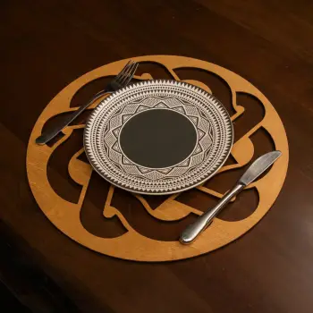 Set nënshtrues tavoline prej druri, Hermia, Don, ngjyrë mjaltë, 4 copë