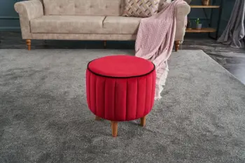 Puf Lindy, kadife e kuqe, Atelier del Sofa