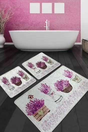 Set tapetash për banjo (3 copë), Mijölnir, Giardino Di Lavanda, shumëngjyrësh
