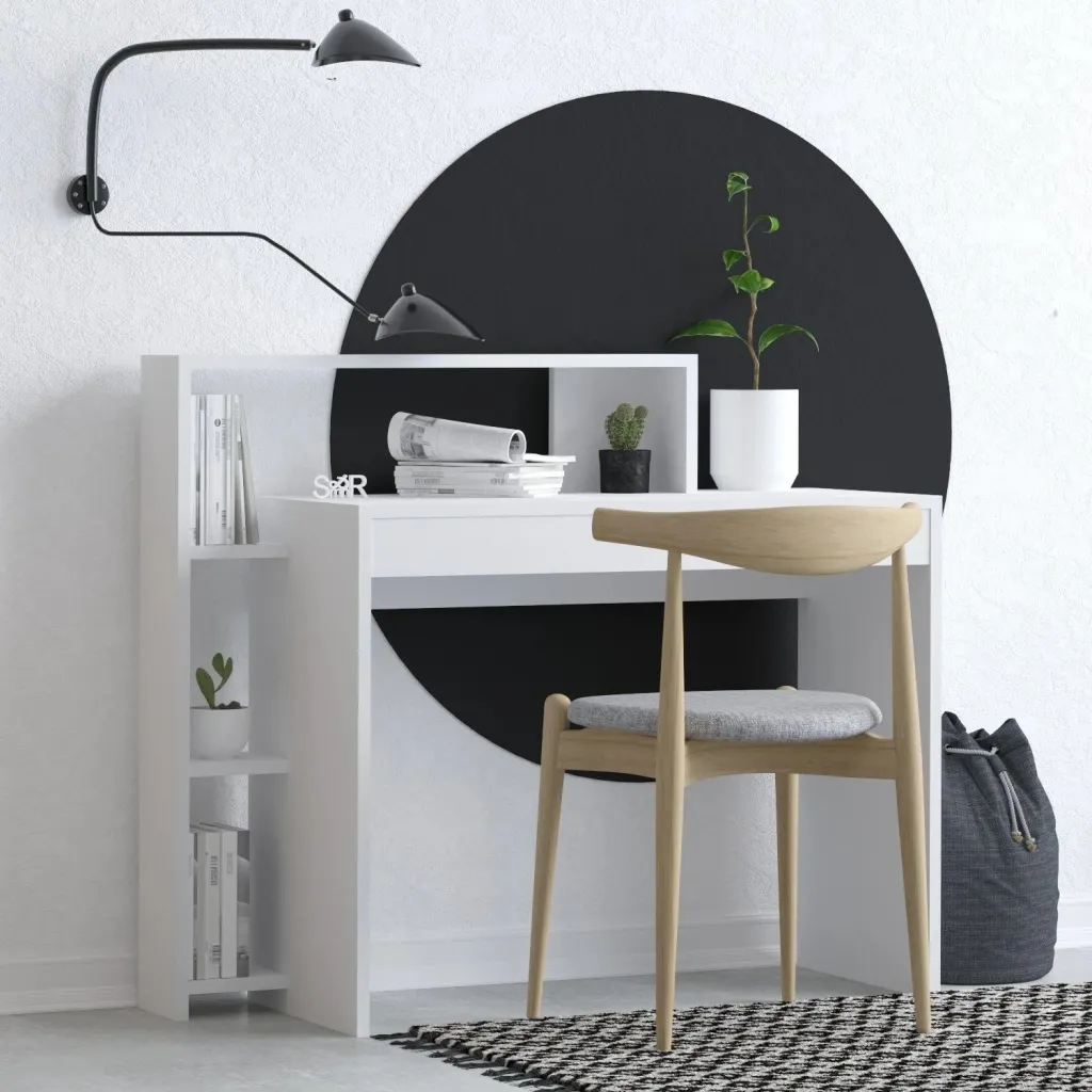 Tavolinë pune për studime, Hanah Home, Trella, e bardhë - 2
