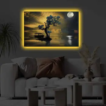 Pikturë dekorative me drita LED, shumëngjyrëshe, Wallity 4570KTLGDACT - 016, 45x70cm