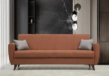 Divan-krevat treshe, Atelier del Sofa, Zaden, ngjyrë e kuqe tjegulle