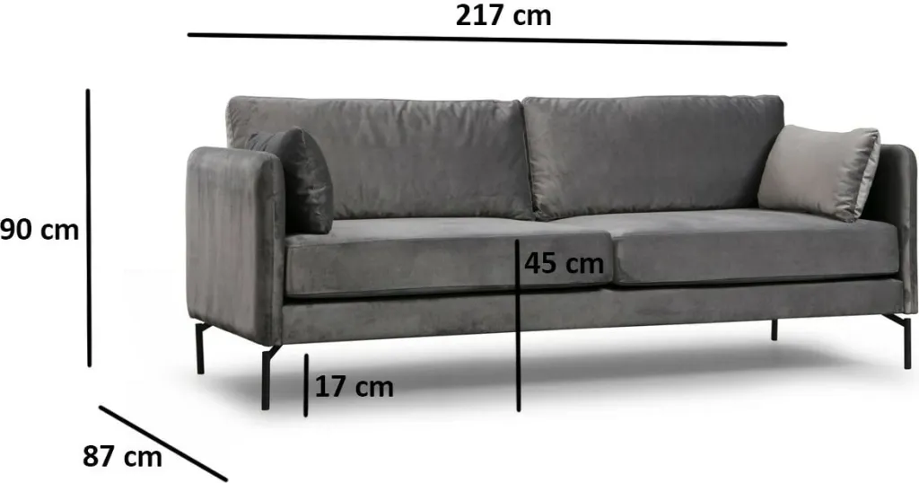 Divan treshe Atelier del Sofa, Sino 3 vendësh, ngjyrë gri - 8