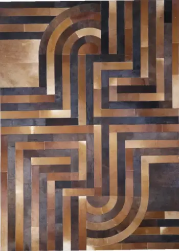 Qilim GEO për dhomë dite, lëkurë-lesh, kafe-bezhë, 170x240cm