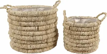 Set shporta THEROS 2 copë, 35x35x27cm, kashtë deti, natyrale